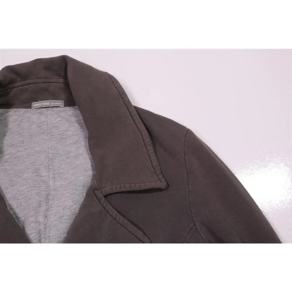 James Perse Double Breasted Cotton Pea Coat Style Sweater Jacket Gray Ladies 3/L - Picture 3 of 9
